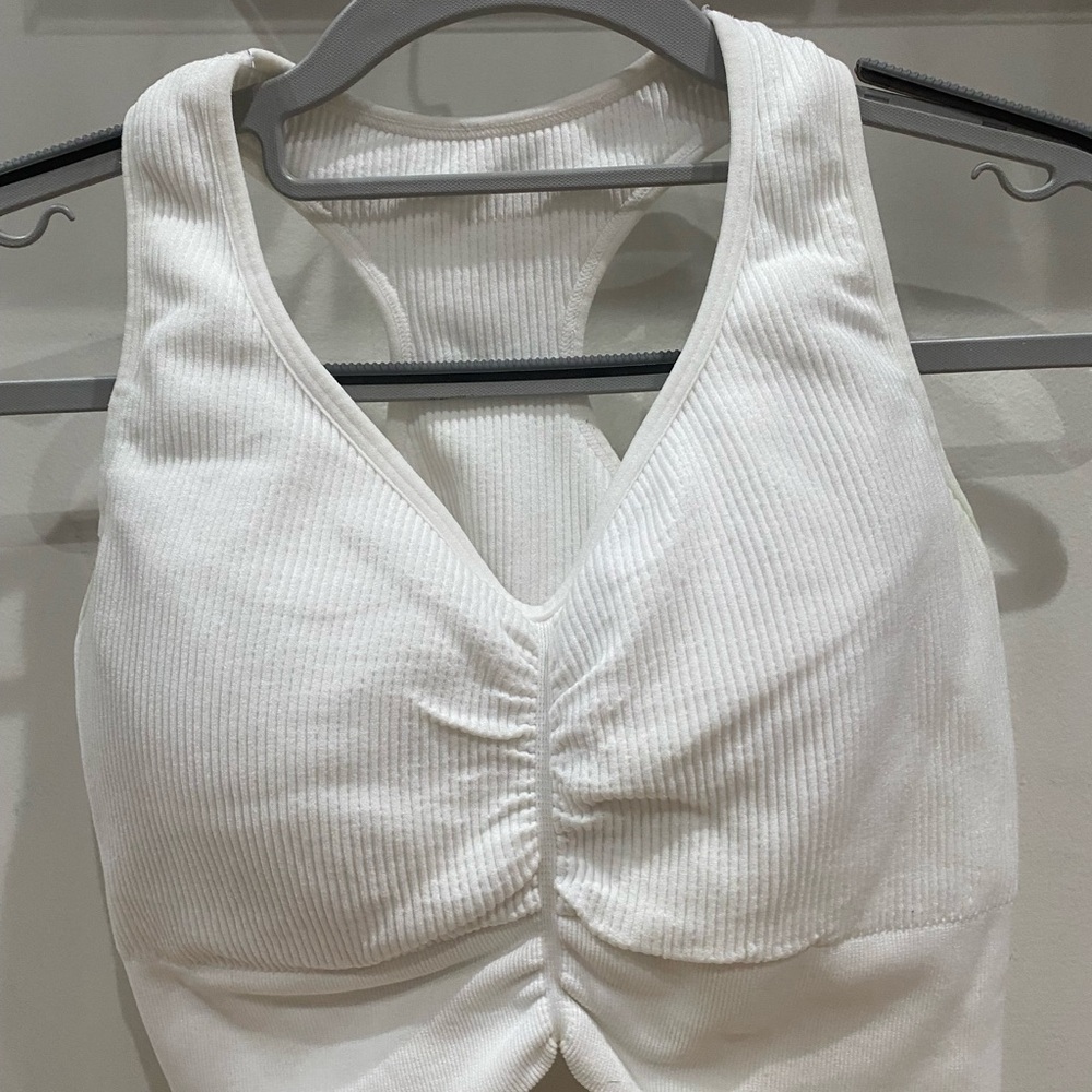 NVGTN White Ribbed Tank Top